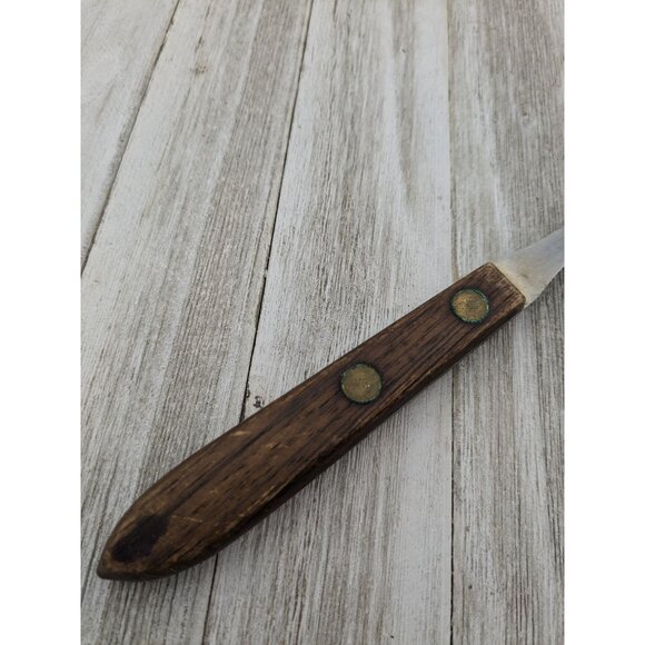 Vintage #1 Meat Fork 9 1/2" Wood Handle Stainless Steel USA - Picture 3 of 8